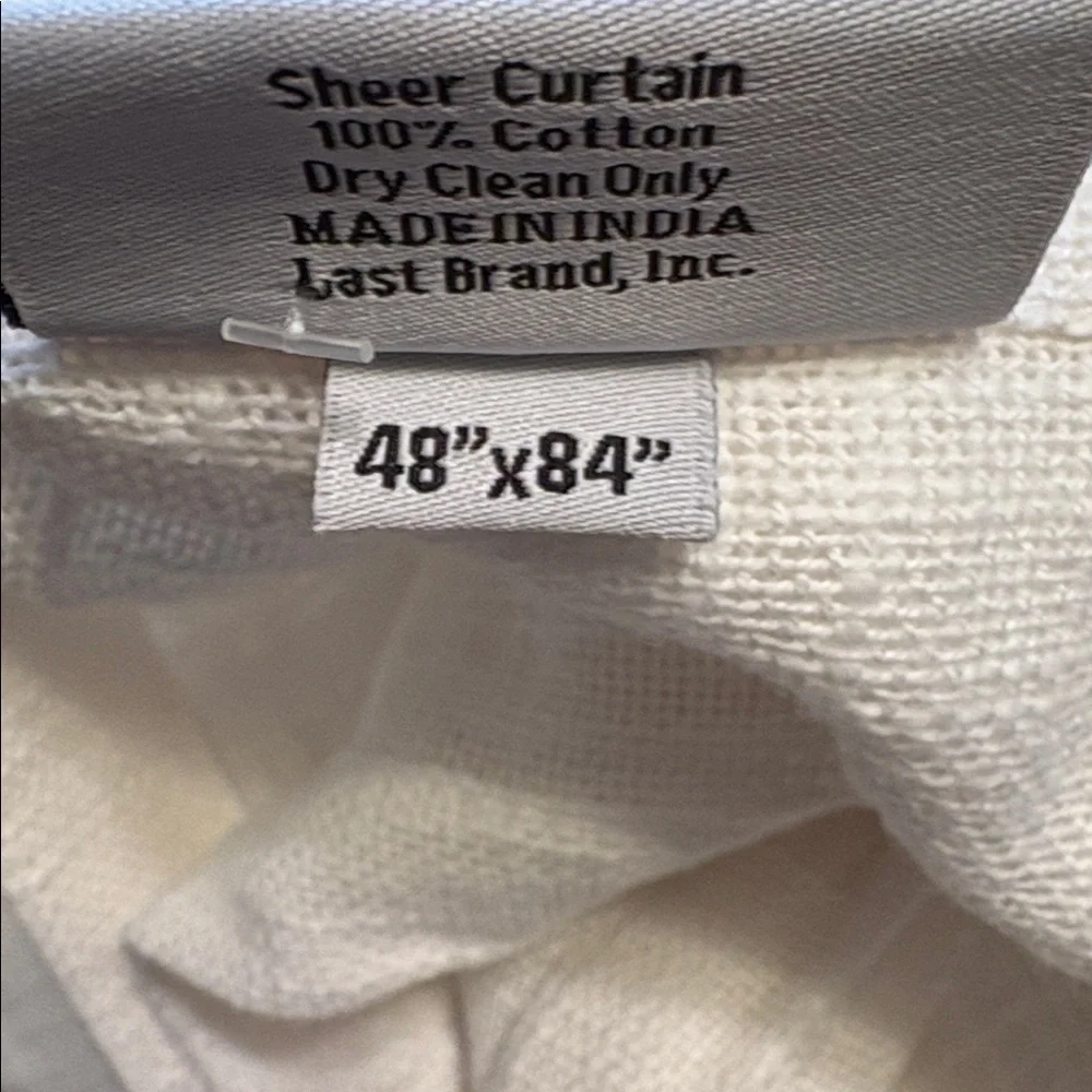 QUINCE Cotton Sheer Curtain Set 2 Panels White 48x108